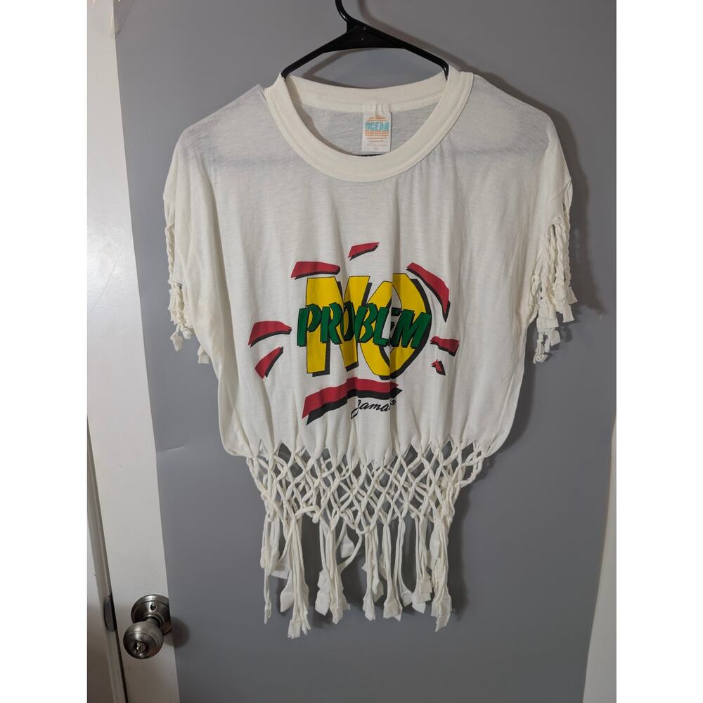 VTG 90'Ocean Jamaica Braided Beach Crop top